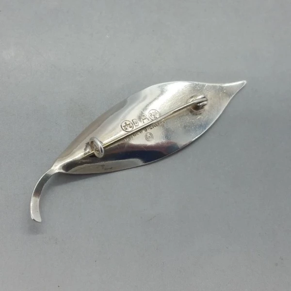 David Andersen Norway Silver Leaf Brooch UK